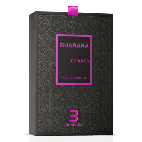 Bharara Goddess Eau de Parfum spray 100ml bottle, elegant design, showcasing the floral and oriental fragrance theme.