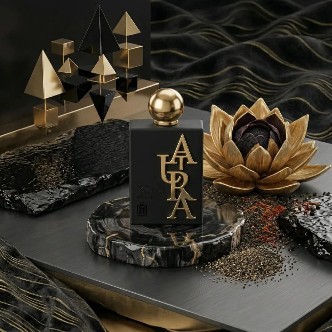 Aura Fragrances Future Black Eau De Parfum spray 100ml bottle, sleek design and black packaging visible in the image.