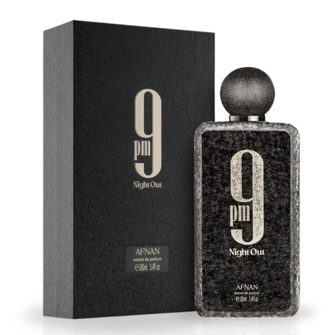 Afnan 9PM Rebel Night Out Eau De Parfum spray bottle from the collection, 100ml, featuring sleek design and elegant branding.