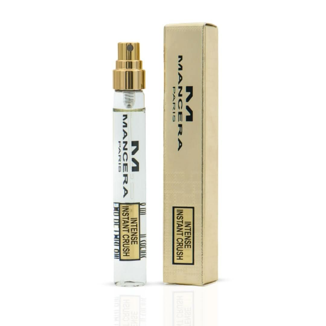 Mancera Intense Instant Crush Extrait de Parfum 8ml bottle, front view, showcasing the elegant perfume spray design.