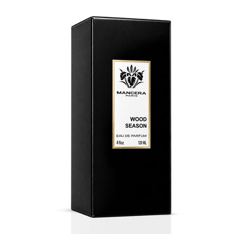Mancera Wood Season Eau de Parfum spray 100ml bottle with elegant packaging, showcasing the luxurious fragrance design.