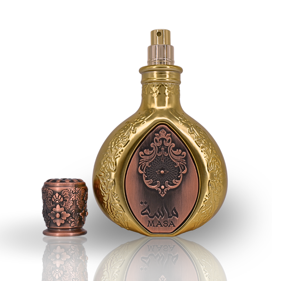 Masa EDP Eau De Parfum by Lattafa Pride, 100ml bottle with elegant packaging and floral fragrance design.