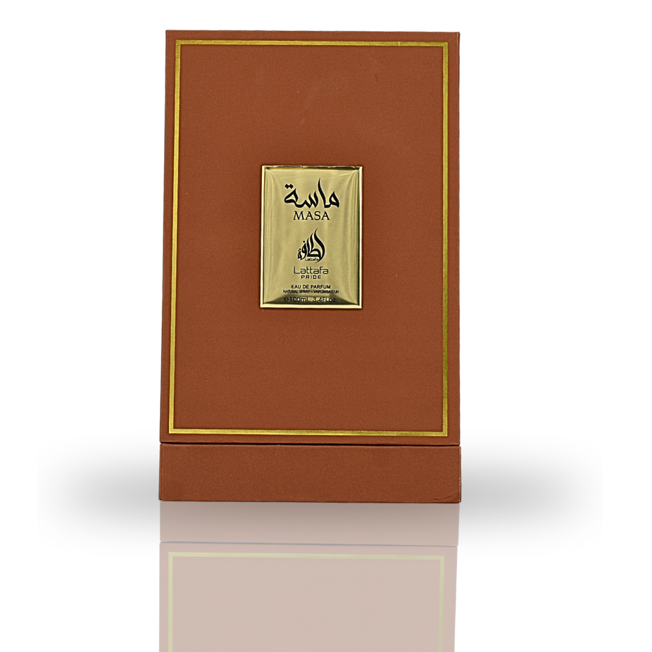 Masa EDP by Lattafa Pride, 100ml Eau de Parfum bottle with elegant packaging and floral fragrance design.