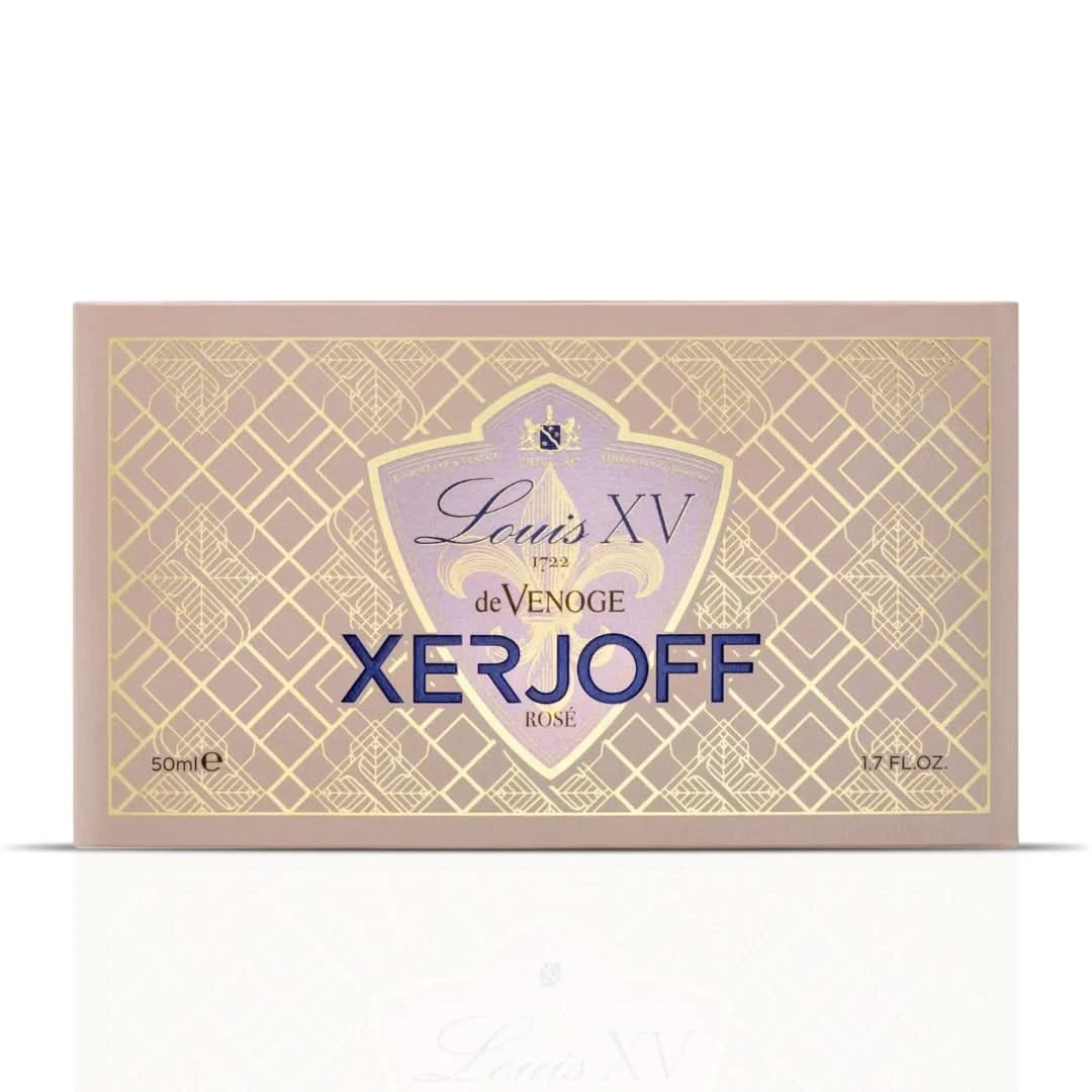 Xerjoff Louis XV 1722 Rosé EDP perfume spray, 50ml, featuring elegant floral and fruity notes in a luxurious bottle.