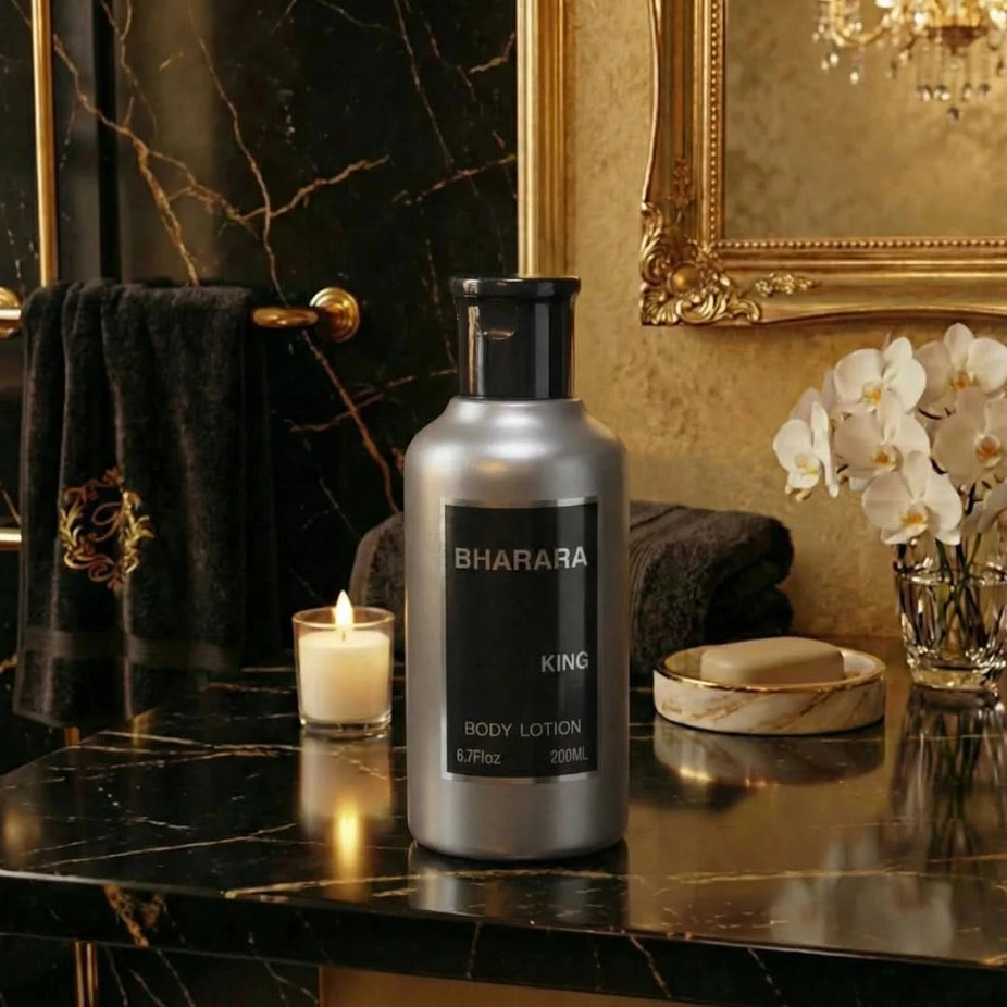 Bharara King 5-piece fragrance gift set with elegant bottles and packaging, featuring a variety of perfumes by BHARARA.