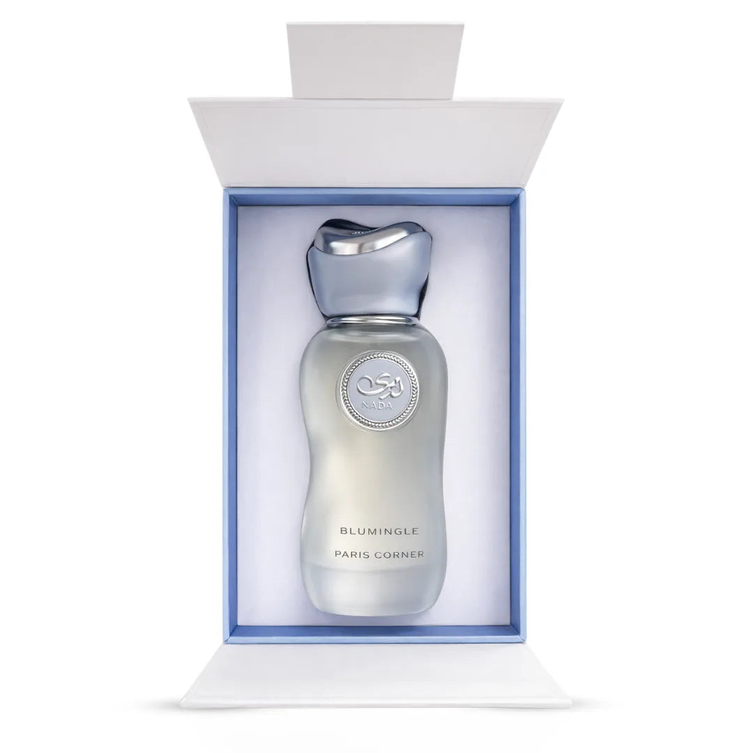 Nada Blumingle Eau De Parfum Spray by Paris Corner, 100ml, with elegant glass bottle and floral fragrance design.