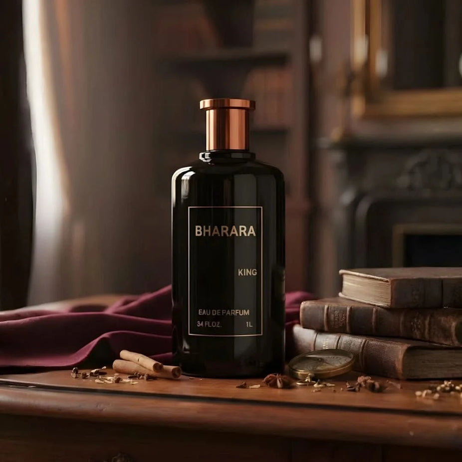 Bharara King Eau de Parfum spray 1000ml bottle with elegant design, showcasing the BHARARA brand and luxurious fragrance.