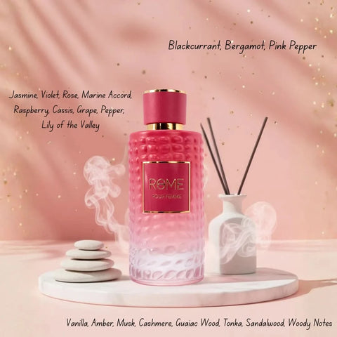 Rome Pour Femme Mast Perfume 2-piece fragrance gift set featuring elegant bottles with floral and citrus notes.