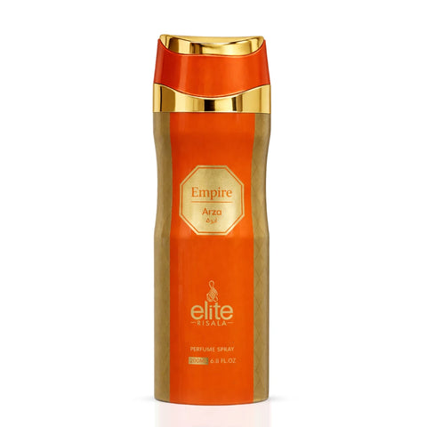 RISALA Empire Arza perfumed body spray, 200ml deodorant bottle with sleek design, for a fresh, long-lasting fragrance.
