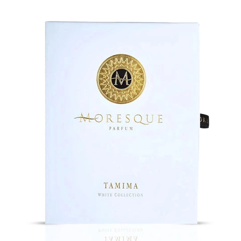 Moresque Tamima Eau de Parfum spray bottle, 50ml, with elegant packaging and sleek design.
