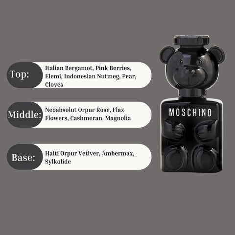 Miniature Toy Boy Eau De Parfum by Moschino, 5ml bottle showcasing the iconic Toy Boy fragrance in a sleek, luxurious design.