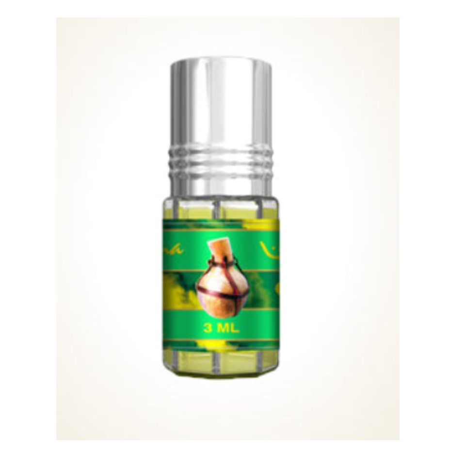 Africana 3ML concentrated perfume oil by Al Rehab, small glass bottle with a black cap and elegant label, showcasing luxury fragrance.