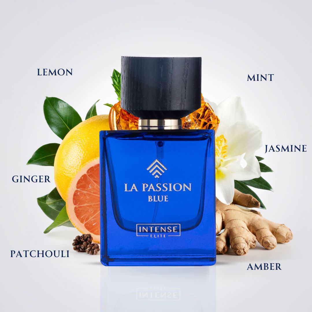 LA Passion Blue for Men EDP - Eau De Parfum 100 ML (3.4 Oz) I By Intense Elite - Intense Oud