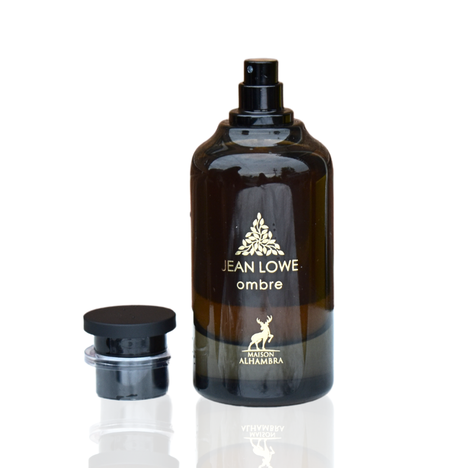 Maison Alhambra Jean Lowe Ombre Eau de Parfum spray 100ml, elegant bottle with ombre design, showcasing the fragrance.