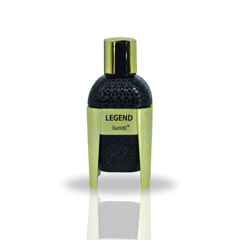 Surrati Legend Eau de Parfum spray 100ml bottle with elegant packaging and floral fragrance design.