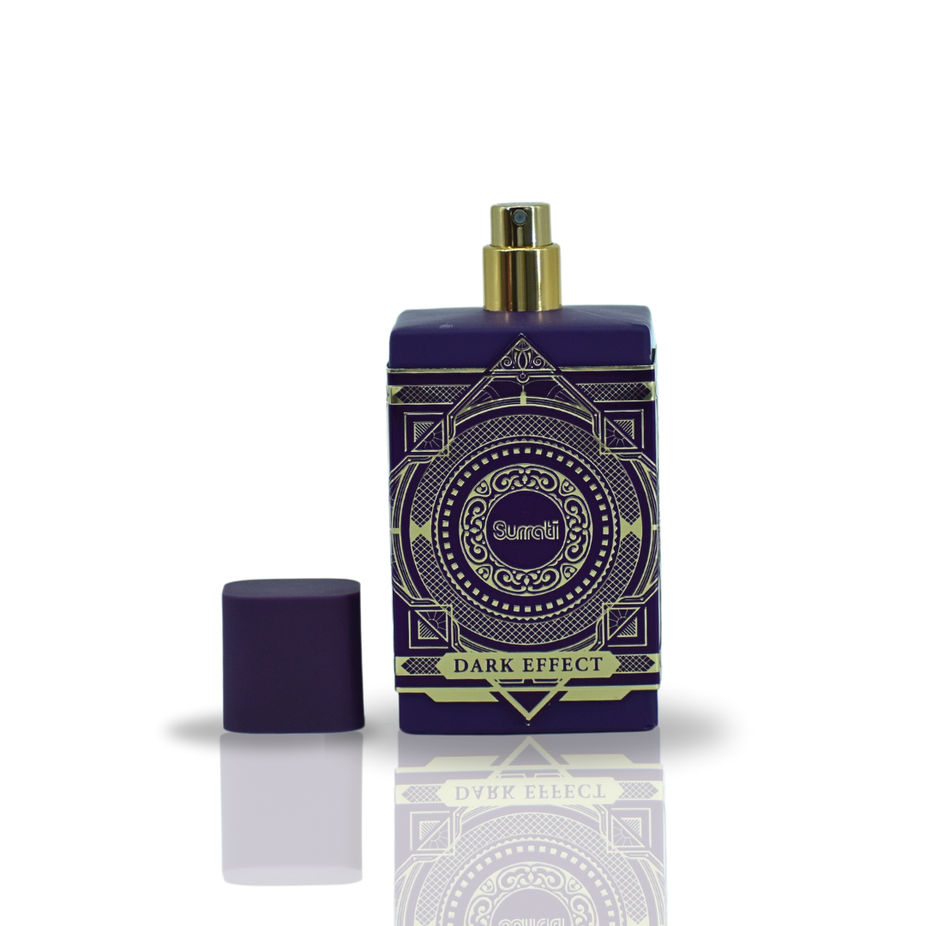 Dark Effect EDP by Surrati, 100ml, exotic unisex fragrance bottle with dark design, extrait de parfum for men and women.
