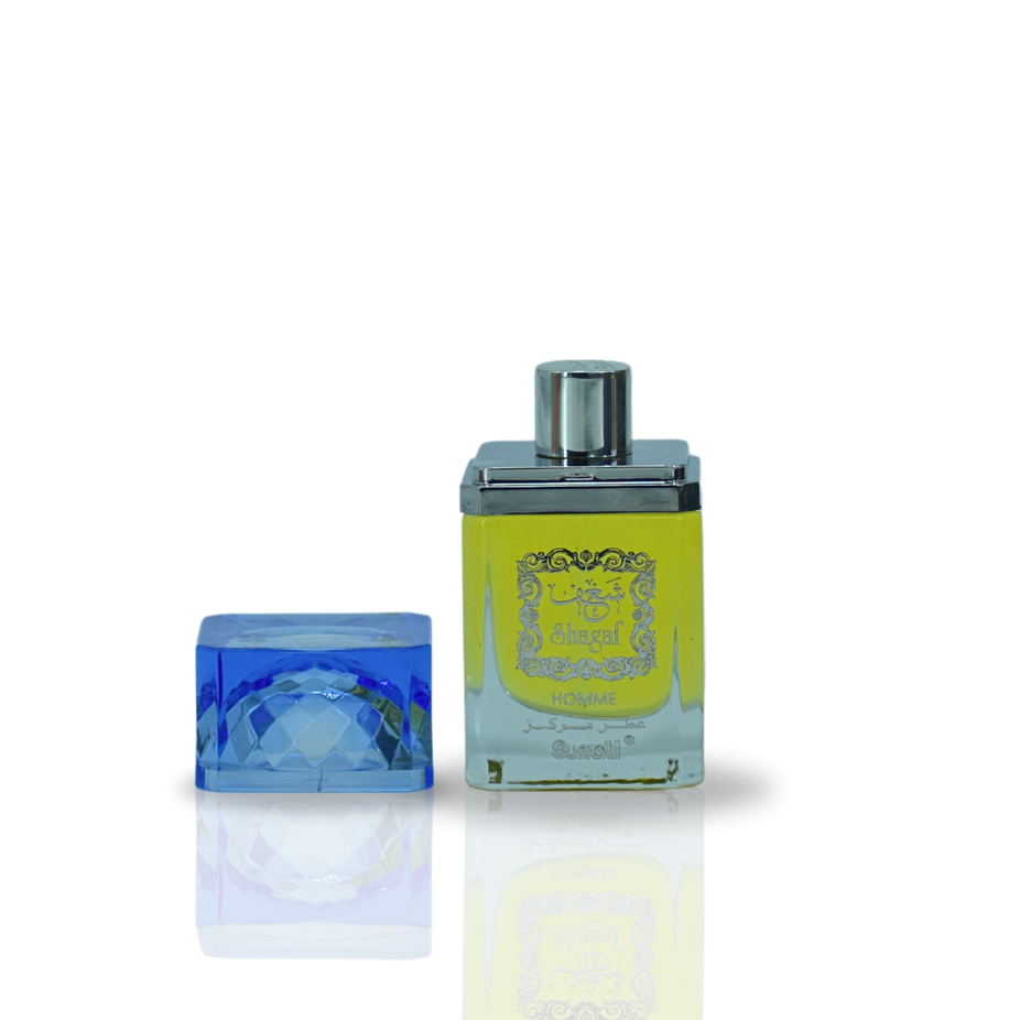 Surrati Shaghaf Homme CPO concentrated perfume oil in 30ml bottle, exotic fragrance for men and women, elegant packaging.