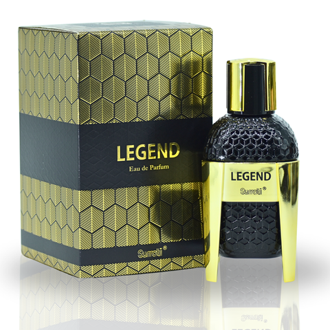 Surrati Legend Eau de Parfum spray 100ml bottle with elegant packaging and fresh floral scent design.