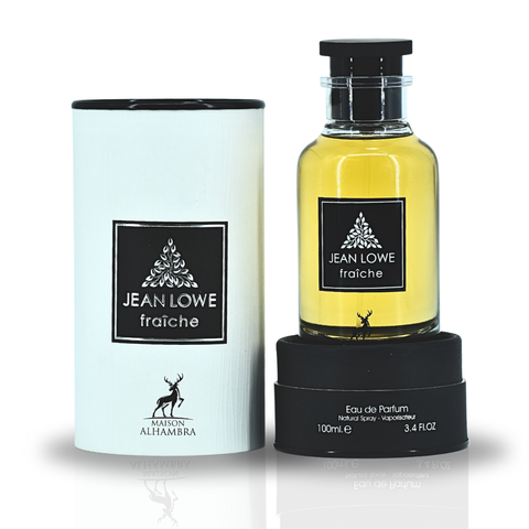 Maison Alhambra Jean Lowe Fraiche Eau de Parfum spray 100ml, fresh floral fragrance in a sleek bottle.