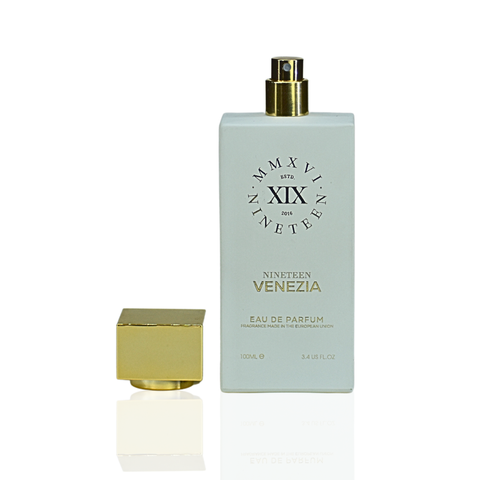 Nineteen XIX Venezia Eau De Parfum 100ml bottle with elegant white packaging and stylish design.