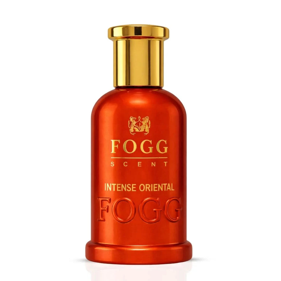 Fogg Intense Oriental Eau de Parfum spray for men, 100ml bottle, with rich oriental fragrance and sleek design.