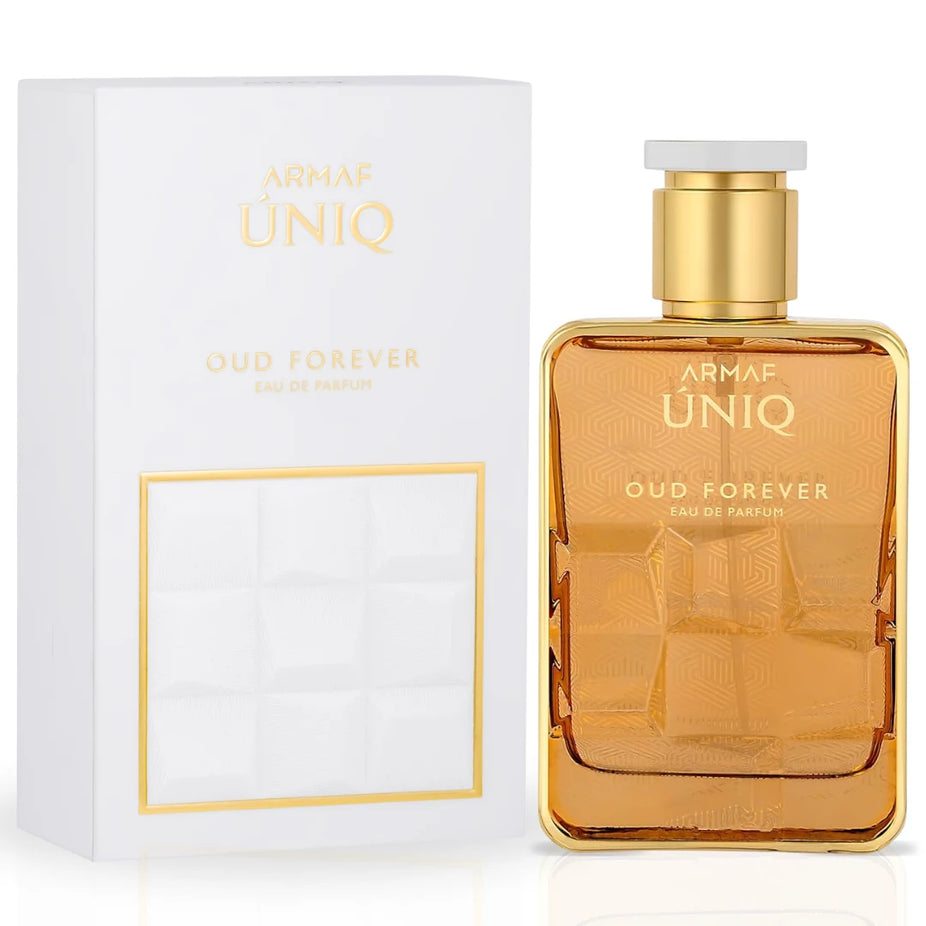 Bundle of Armaf Uniq & Uniq Oud Forever Eau De Parfum sprays showing the perfume bottles and packaging.