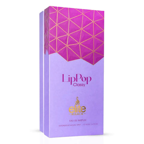 Elite Risala Bubbliz Lippop Classy Eau De Parfum spray 100ml, elegant fragrance bottle with a sleek design.