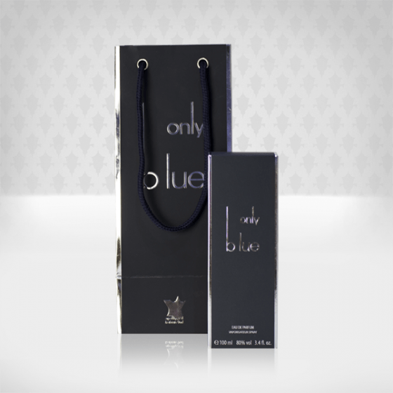 Arabian Oud Only Blue EDP 100ml Eau de Parfum bottle with sleek blue packaging and elegant design.