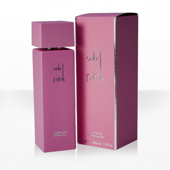 Arabian Oud Only Pink Eau De Parfum for Women, 100 ML bottle with pink accents and elegant packaging.