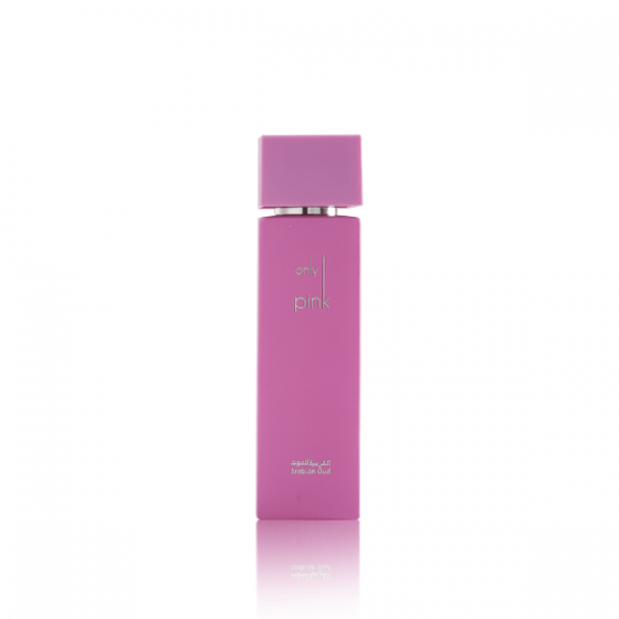 Arabian Oud Only Pink for Women EDP, 100ml bottle with pink floral design, showcasing elegant perfume packaging.