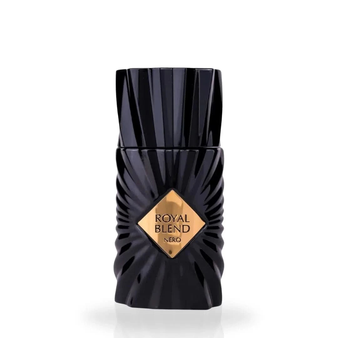 French Avenue Royal Blend Nero Extrait de Parfum Spray 100ml, elegant bottle with dark accents, showcasing luxury EDP fragrance.