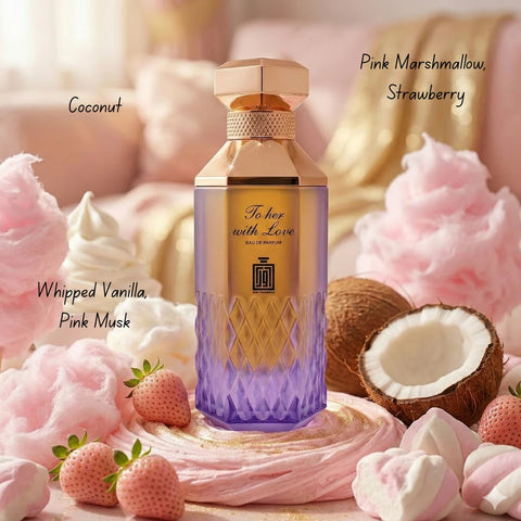 Aura Fragrances To Him With Love and To My Love & To Her Eau De Parfum Spray bundle, 100ml bottles, elegant packaging.