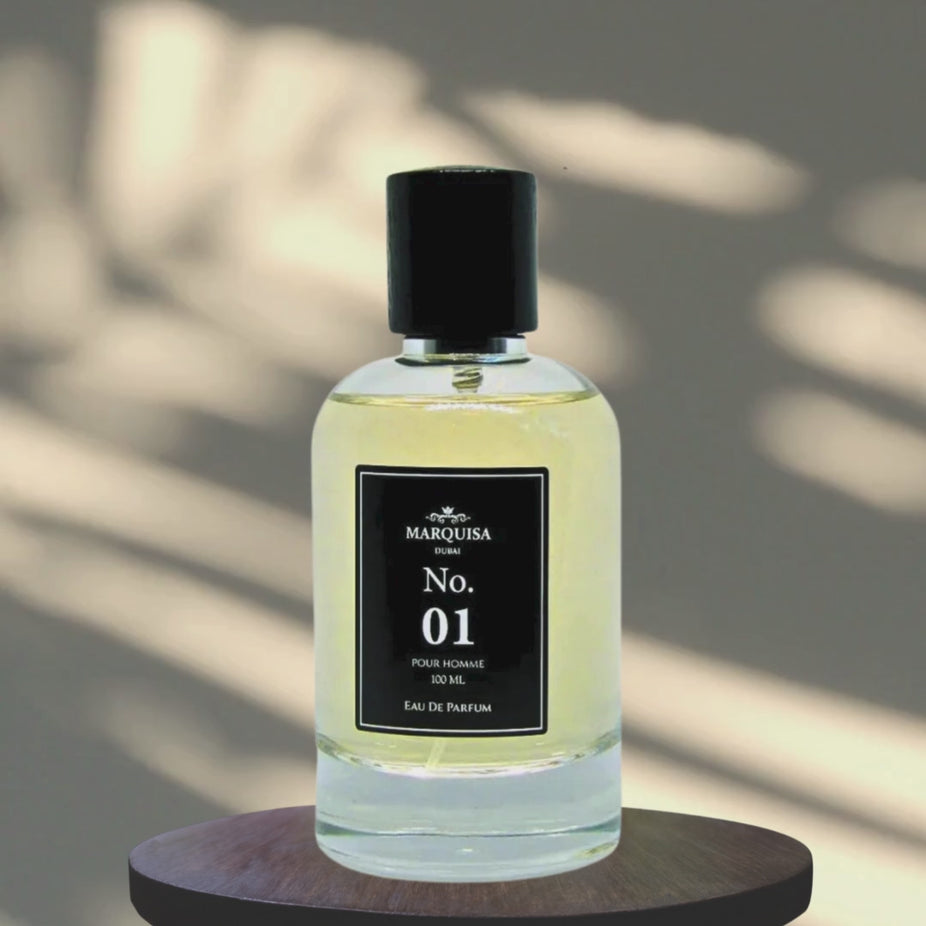 NO. 01 Pour Homme EDP Spray 100ML (3.4OZ) By Marquisa Dubai | Long Lasting & Luxuriuos Fragrances.