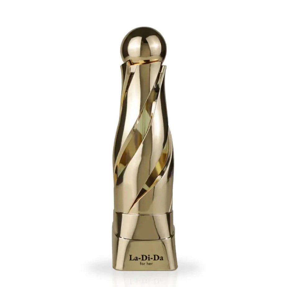 Arabiyat Prestige La-Di-Da Eau de Parfum spray 100ml, elegant fragrance bottle with floral and woody notes.