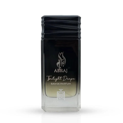 Aura Fragrances Abraj Twilight Drape Eau De Parfum spray 100ml, elegant bottle of Aura EDP fragrance with floral and woody notes.