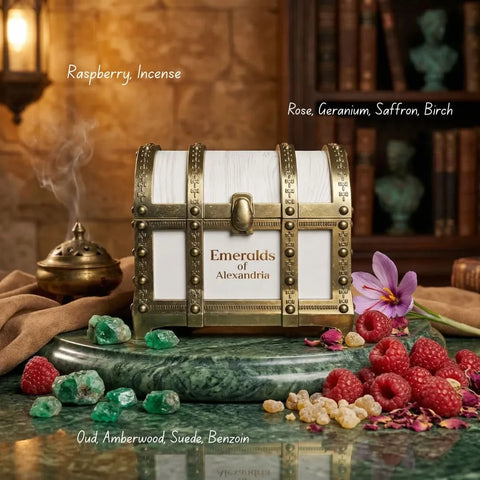 Elite Risala emerald and Alexandria perfume bundle, 100ml Eau De Parfum sprays, featuring luxurious green gemstone-inspired scents.