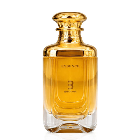 Bharara Essence Eau de Parfum Spray 100ml, elegant glass bottle with floral design, showcasing the BHARARA EDP perfume.