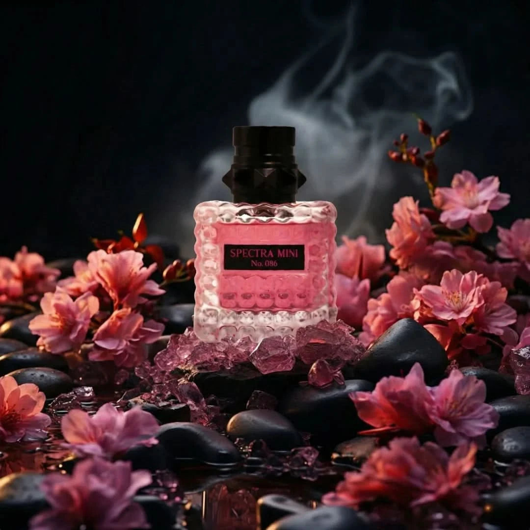 Spectra Mini No. 086 Eau De Parfum spray 30ml, elegant fragrance bottle with a sleek design and silver cap.