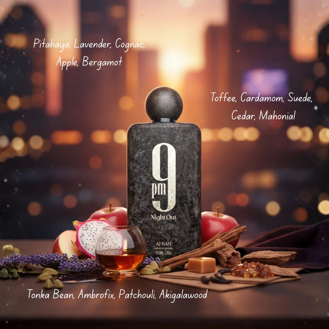 Afnan 9PM Rebel Night Out Eau de Parfum spray, 100ml, with sleek bottle design from the Collection.