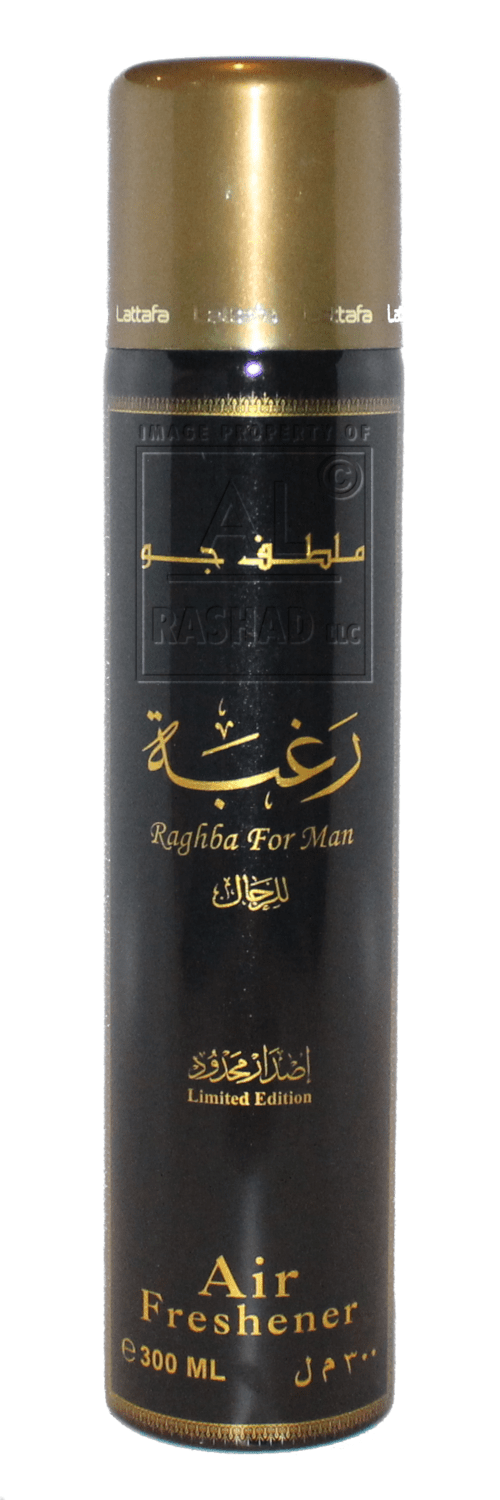 Raghba for Men Air Freshener - 300ML (10.1oz) by Lattafa - Intense oud