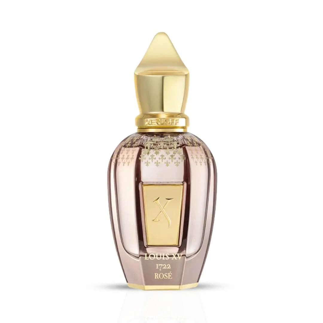 Xerjoff Louis XV 1722 Rosé Eau de Parfum spray bottle, 50ml, featuring elegant packaging and rose fragrance.