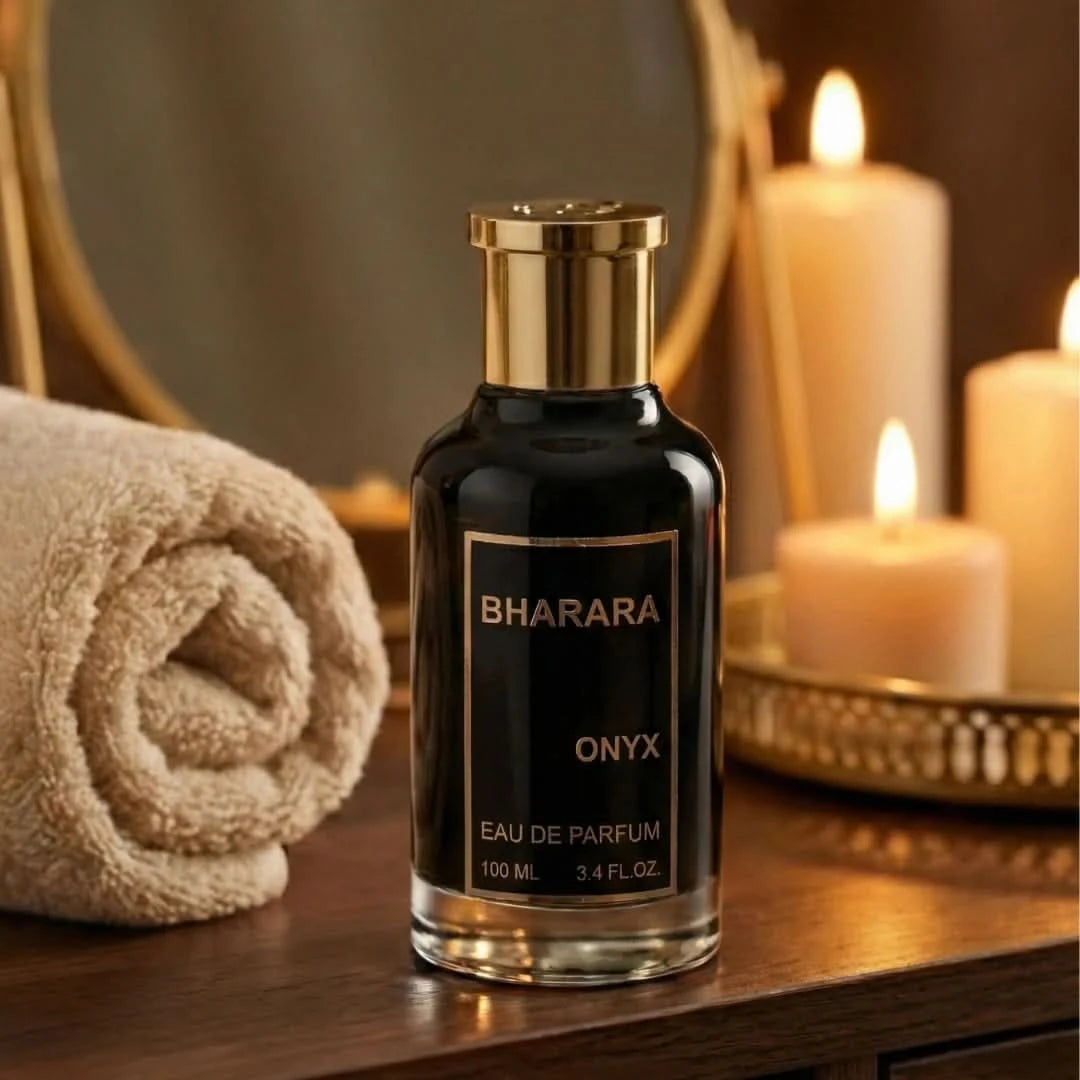 Bharara Onyx 5-piece fragrance gift set by BHARARA, featuring elegant perfume bottles in a stylish presentation.