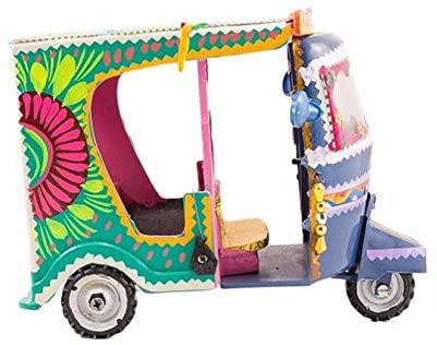 Decorative Miniature Rickshaw Collectible Handmade Truck Art Pakistan Art(5 inch) - Intense oud