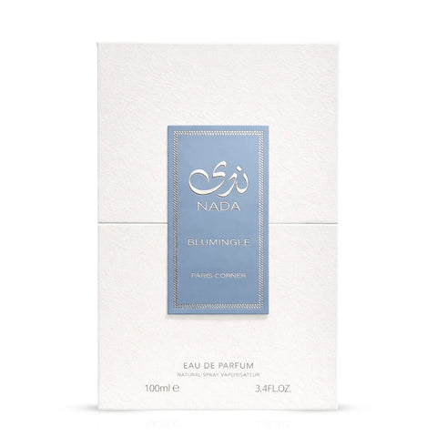Nada Blumingle Eau De Parfum Spray by Paris Corner, 100ml, showcasing the elegant glass bottle with floral accents.