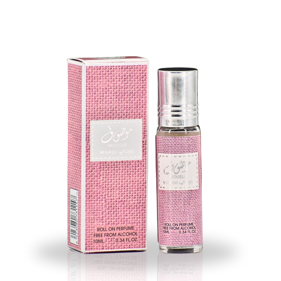 Mousuf Wardi roll-on perfume oil by Ard Al Zaafaran, 10ml CPO concentrated perfume oil for men and women with long-lasting scent.