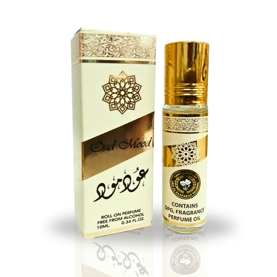 12-pack Ard Al Zaafaran Oud Mood Roll-On Perfume Oil, 10ml each, long-lasting concentrated perfume for men and women.