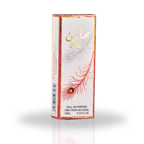 Mahasin Crystal Roll-On Perfume Oil - CPO 10ML (0.34OZ) by Ard Al Zaafaran | Long Lasting, Miniature Perfume Oil For Men & Women. - Intense Oud