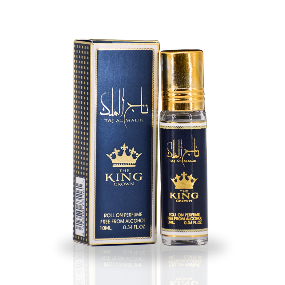 Taj AL Malik roll-on perfume oil by Ard Al Zaafaran in 10ml, long-lasting concentrated perfume oil for men and women.