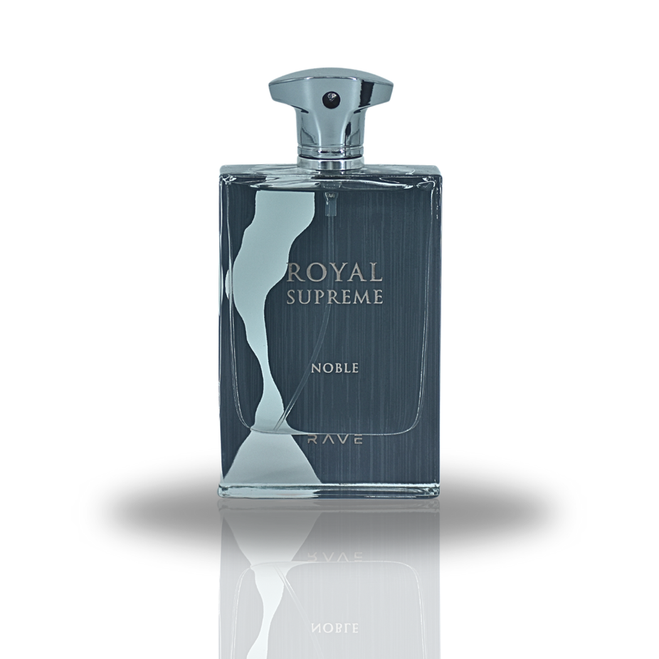 Royal Supreme Noble EDP Spray by RAVE, 100ML, elegant bottle of long-lasting Eau De Parfum for men and women.
