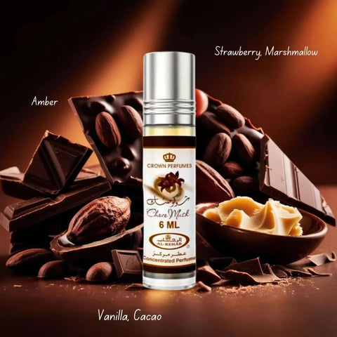 Bundle of Pink Blush & Yara roll-on perfume oils by Ard Al Zaafaran and Choco Musk Marshmallow oil by Al Rehab, in 10ml and 6ml sizes.